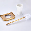Toilet Brush Compact Toilet Brush and Holder & Rack Solid Brass Heavy Duty