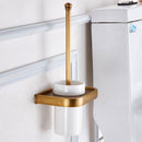 Toilet Brush Compact Toilet Brush and Holder & Rack Solid Brass Heavy Duty