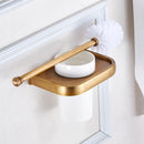 Toilet Brush Compact Toilet Brush and Holder & Rack Solid Brass Heavy Duty