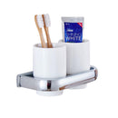Boothbrush Holder - Strong Stainless Steel Toothpaste and Holder for Bathroom & Kitchen - Can be Mounted on Clean Flat Smooth Surface - (Chrome)