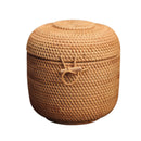 Handmade Rattan Woven Pu-erh Tea Cake Storage Box Canister Kitchen Container