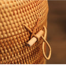 Handmade Rattan Woven Pu-erh Tea Cake Storage Box Canister Kitchen Container