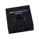 2-Port HDMI Bi-directional 2x1 Switch Switcher & 1x2 Splitter Selector 3D 4K