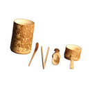 5Pieces Bamboo Tea Strainer Tea Bucket Tea Spoon Kit Kung Fu Tea Ceremony
