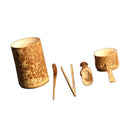 5Pieces Bamboo Tea Strainer Tea Bucket Tea Spoon Kit Kung Fu Tea Ceremony