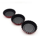 4'' Round Fluted Non Stick Flan Tin Dish Case Cake Baking Tray for Kitchen