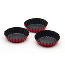 4'' Round Fluted Non Stick Flan Tin Dish Case Cake Baking Tray for Kitchen