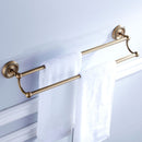 Antique Style Brass Double Towel Bar Towel Rack Shelf Bathroom Accessories 24