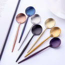 Long-handled ice tea spoon, cocktail stir spoons, stainless steel coffee spoons, Colored ice cream scoop