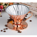 Rose Gold Copper Coffee Filter Cup Coffee Dripper Manual Filter Dripper