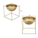 Metal Flower Pot with Stand Garden Plant Metal Iron Planter Home Decor
