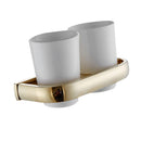 New Home Bathroom Wall Mount Toothbrush Brush Holder Stand with 2 Ceramic Cups