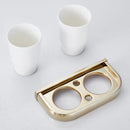 New Home Bathroom Wall Mount Toothbrush Brush Holder Stand with 2 Ceramic Cups