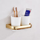 New Home Bathroom Wall Mount Toothbrush Brush Holder Stand with 2 Ceramic Cups