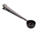 Coffee Measuring Stainless Steel Spoon Scoop With Bag Sealing Clip Black