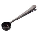 Coffee Measuring Stainless Steel Spoon Scoop With Bag Sealing Clip Black