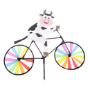 3D Dairy Cow Rainbow Bike Windmill Wind Rotator Whirligig Wheel Decor Toy
