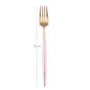 Dinner Fork , Exquisite Stainless Steel Flatware Utensil Portuguese Style Gold Pink