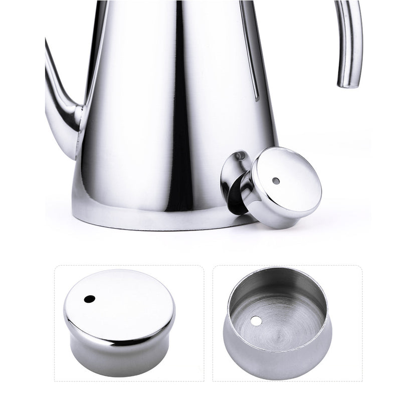1 x Kitchen Stainless Steel Silver Long Mouth Soy Vinegar Cruet Dispenser Pot Oil Can