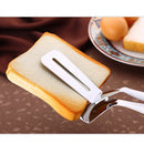 Stainless Steel Salad Bread BBQ Buffet Food Tongs Clip Kitchen Clamp 26x7.4cm, Silver