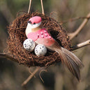 2pcs Handcrafted Rattan Bird Nest Birdhouse