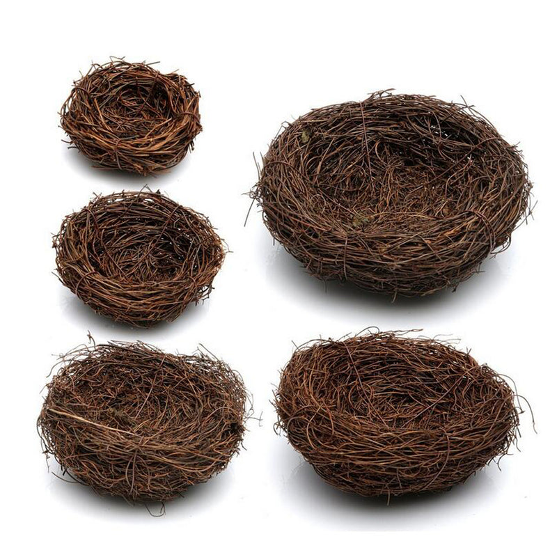 2pcs Handcrafted Rattan Bird Nest Birdhouse