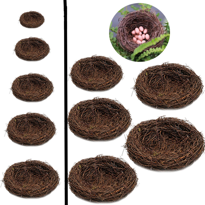 2pcs Handcrafted Rattan Bird Nest Birdhouse