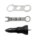 Black 6.35mm Shank Electric Rivet Nut Gun Cordless Riveting Drill Adapter Attachment Tool 4 Nozzle (1.8 mm, 2.2 mm, 2.8 mm, 3.2 mm)
