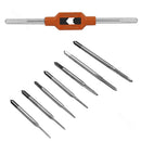 7 Pieces M1.1-M2.5 Portable Machine Hand Screw Thread Metric Plug Tap Drill Set and M1-M8 Adjustable Ratchet Wrench Tap Hand Tool