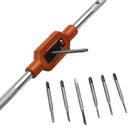 7 Pieces M1.1-M2.5 Portable Machine Hand Screw Thread Metric Plug Tap Drill Set and M1-M8 Adjustable Ratchet Wrench Tap Hand Tool
