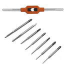 7 Pieces M1.1-M2.5 Portable Machine Hand Screw Thread Metric Plug Tap Drill Set and M1-M8 Adjustable Ratchet Wrench Tap Hand Tool