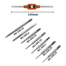 7 Pieces M1.1-M2.5 Portable Machine Hand Screw Thread Metric Plug Tap Drill Set and M1-M8 Adjustable Ratchet Wrench Tap Hand Tool