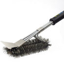 3 in 1 Barbecue Tools 18 inch Stainless Steel Barbecue Grill Cleaning Brush Three Head