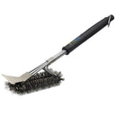 3 in 1 Barbecue Tools 18 inch Stainless Steel Barbecue Grill Cleaning Brush Three Head