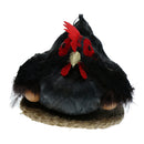 Realistic Lifelike Feather Hen With Egg Figurine Spring Decor Furry Animal