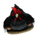 Realistic Lifelike Feather Hen With Egg Figurine Spring Decor Furry Animal
