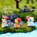 3pcs Mini Resin Fawn Fairy Garden Micro Landscape Home Garden Decoration