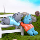 6pcs Miniature House Fairy Garden Micro Landscape Home Garden Decoration Bonsai Craft Decor- Sleeping Bear