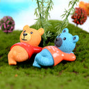 6pcs Miniature House Fairy Garden Micro Landscape Home Garden Decoration Bonsai Craft Decor- Sleeping Bear
