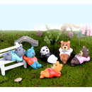 6pcs Miniature House Fairy Garden Micro Landscape Home Garden Decoration Bonsai Craft Decor- Sleeping Bear