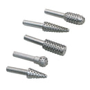 5 PCS Steel 1/4'' Shank Woodworking Router Drill Bits Rotary Files Plastic Wood Grinding Cutter