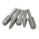 5 PCS Steel 1/4'' Shank Woodworking Router Drill Bits Rotary Files Plastic Wood Grinding Cutter
