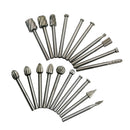 20PCS HSS Head Burrs Rotary Drill Die Grinder Carving Multi Tool Bit Set