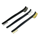3pcs Double Heads Tooth Brush Nylon Brass Stainless Steel Bristle Scrub Cleaning Tools Car Cleaning Brushes Set
