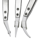 3pcs Ceramic Pointed Tip Tweezers With Stainless Steel Handle Heat Resistant