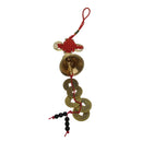 Wind Bell Chinese Knot with Five Ancient Coins Room Car Home Indoor Ornament