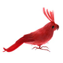 Artificial Bird Feather Realistic Home Garden Decor Ornament Red Parrot Bird