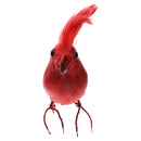 Artificial Bird Feather Realistic Home Garden Decor Ornament Red Parrot Bird