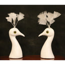 Peacock Head Ceramic Miniature Handcraft Figurine Home Table Wedding Decor