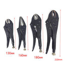 4x Power Grip Pliers Self Locking Vise 5" & 7" Curved Jaw + 10" Straight Jaw + 6.5" Long Nose Pliers Set